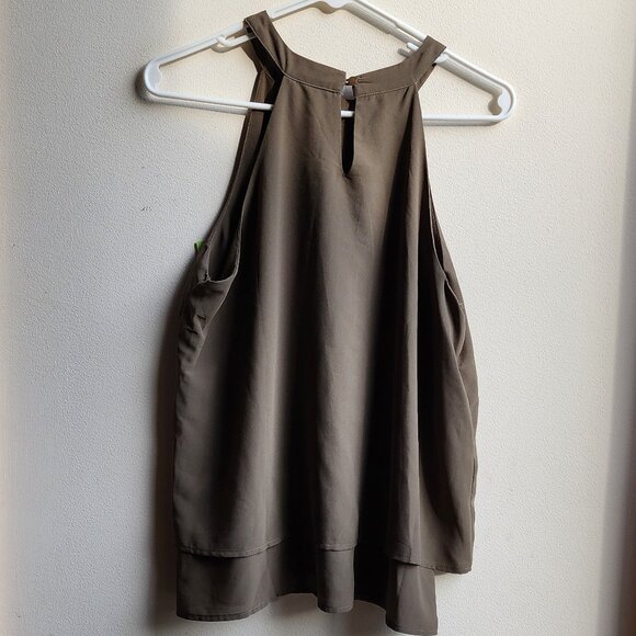 Monteau Olive Green Halter Tank Top Size Large - Picture 14 of 16